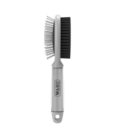 WAHL Canada Double Sided Cat Brush to promote a healthy coat Nylon bristles are infused with charcoal to help control odour - great for cleaning debris and smooth out the fur - Model 58530 Grey