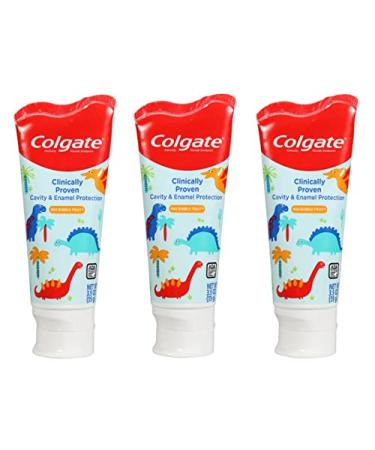 Colgate Kids 3.5 oz 3-Pack Dinosaurs Mild Bubble Fruit Flavor Toothpaste Fluoride Cavity & Enamel Protection - Buy Online on GoSupps.com