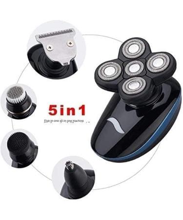 KouRy 5 in 1 Electric Shaver for Men | USB Fast Charging IPX7 Waterproof Rotary Razor & Grooming Set - Hair Clippers Facial Brush Nose Trimmer - Buy Online on GoSupps.com