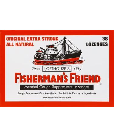 Fisherman's Friend All Natural Menthol Cough Suppressant Lozenges Extra Strong 38-count