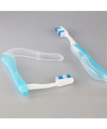Folding Travel Toothbrush for Adults - Portable Disposable Soft Toothbrush for Travel Camping School & Business Trips (Light Blue - Buy Online on GoSupps.com