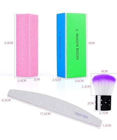 Nail File Set - 13 Pack Professional Nail Files Buffers & Brush | 100/180 Grit Double Sided Emery Board Manicure Set | Nail Trimming, Grinding, Polishing, Shining | Random Colors - 13 Count - Buy Online on GoSupps.com