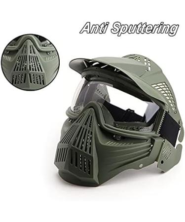 TUXING Airsoft Mask Full Face Tactical with Lens Goggles for Halloween CS Paintball Game - Green - Buy Online on GoSupps.com