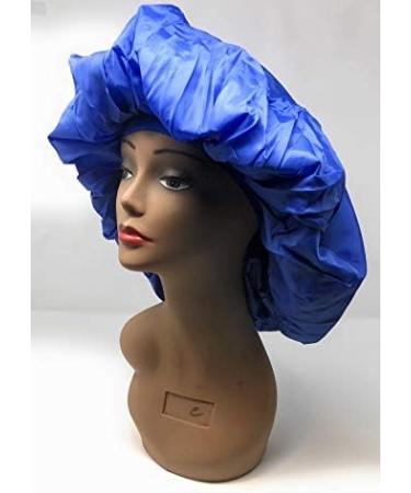 Dream Super Jumbo Night & Day Cap - Blue Satin Sleep Cap for Large and Extra Large Hair - Comfortable Elastic Band, Cotton Fabric - One Size Fits All - Buy Online on GoSupps.com