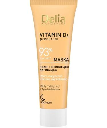 Delia Cosmetics Vitamin D3 Precursor - Strongly Lifting and Firming Mask All Skin Types Acne Skin Hydrating Minimisng Fine Lines Retinol Niacinamide Tumeric Coconut Oil 50ml - Buy Online on GoSupps.com