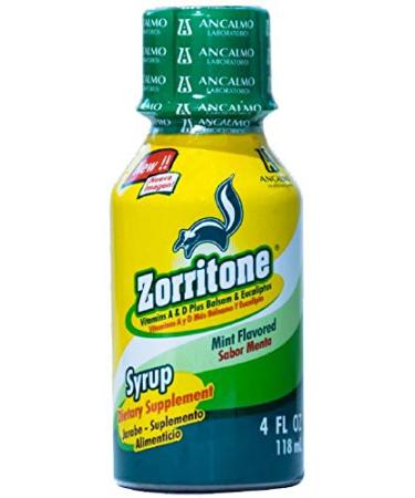 Zorritone Cough Syrup | Mint Flavored Cough Suppressant Syrup with Vitamin A Vitamin D3 and Eucalyptus for Fast Acting Cold and Flu Cough Relief Dosage Cup Included 4 Fluid Ounces