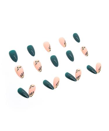 RikView Fall Almond Green Press on Nails - Long Acrylic Full Cover Fake Nails for Women - Buy Online on GoSupps.com
