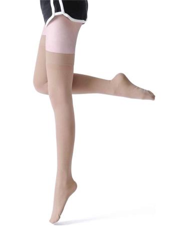 Buy Keephen Medical Thigh High Compression Stockings for Varicose Veins - Grade II (23-32mmHg) Beige Closed Toe XL | International Shipping Available - Buy Online on GoSupps.com
