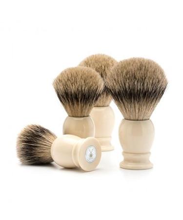 M HLE Classic Silvertip Badger Shaving Brush - Medium Ivory Resin Handle | Handmade Luxury Shaving Essentials - Buy Online on GoSupps.com
