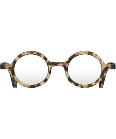 LONDON MOLE Round Reading Glasses 2.5x | Grey Tortoiseshell Frame | Stylish Men's Women's Unisex | Spring Hinges | Cool Readers - Buy Online on GoSupps.com