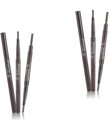 FOMIYES 2pcs 2 1 Eyebrow Pen Eyebrow Makeup Eyebrow Pencil Waterproof Eyebrow Brush Makeup Tools - Buy Online on GoSupps.com
