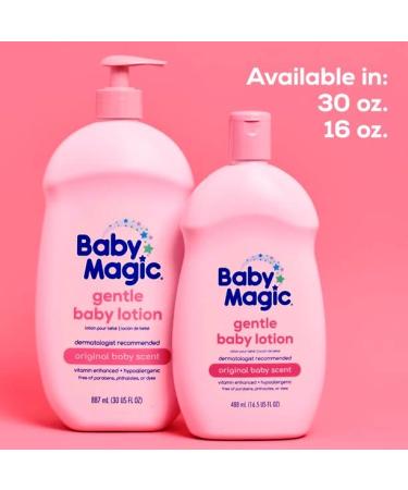 Baby Magic Gentle Lotion with Original Baby Scent - Paraben and Mineral Oil Free - 16.5 FL Oz (Pack of 2) - Buy Online on GoSupps.com