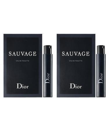 Dior Sauvage Sample-Vials For Men, 0.03 oz EDT -LOT OF 2- -Name Brand Sample-Vials Included- 0.34 Ounce (Pack of 2)