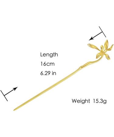 HangErFeng Silver Hairpin Han fu Accessories Hair Stick 602 Gold OneSize - Buy Online on GoSupps.com