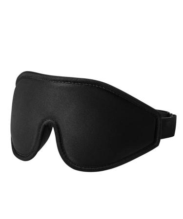 Sleep Mask - Men and Women Zero Eye Pressure 3D Night Mask -100% Light Proof Sleep Mask - Travel Soft Eye Mask - Black (Black)