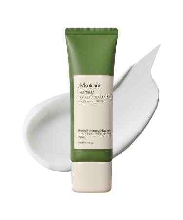 JMsolution Heart Leaf Sunscreen SPF 50 Made in USA Calming UV Protection with Heart Leaf & Centella Asiatica Lightweight Hydrating Face Sunscreen for Sensitive Skin