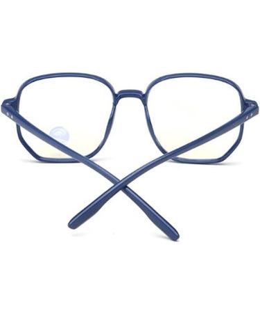 Anti-Blu-ray mobile phone glasses for men and women with irregular polygonal plain face no degree glasses frame (Blue Frame) - Buy Online on GoSupps.com