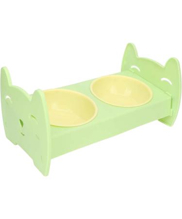 Miskall Double Pet Bowl - Leak-Proof Food-Safe Large Capacity Green Dog & Cat Bowl with Support Attachment - Buy Online on GoSupps.com