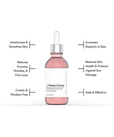 Vitamin C Serum For Face For Ladies and Men Toning and Hydrating Face Serum with Hyaluronic Acid Vitamin E Rosa Casina Extract All Natural Moisturizer Face Skin Care Facial Serum Aloe Vera Extract Vitamin E & organic Botanicals (30ml / 1 fl.oz) - Buy Online on GoSupps.com
