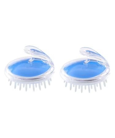 Sigandg 2-pack scalp Massage brush silicone wet & dry head massage brush improves the blood circulation of the scalp perfect for relaxation and relaxing blue)