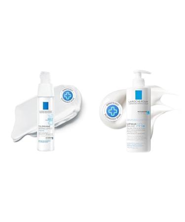 La Roche Posay Face Cream & Body Lotion BUNDLE Toleriane Dermallergo Creme & Lipikar Baume AP+M Your Sensitive Skin Hydration Duo Suitable for Sensitive Dry to Very Dry Skin Fragrance-Free BUNDLE: Lipikar Baume & Toleriane Cream