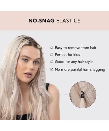 Kitsch No-Snag Mini Gummy Hair Bands for Hair Styling | 200 Pcs, 2pack (Black) - Perfect Hair Ties for Toddlers | Braids, Ponytails | Holiday Gift - Buy Online on GoSupps.com