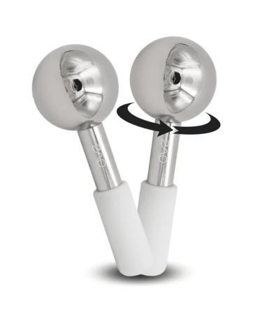 ZAQ Stainless Steel Ice Globes for Face and Eye (Silver) Durable Cryo Globes Use to Reduce Puffiness Tighten Pores and Sinus Relief Face Globes for Facial Massages and Daily Beauty Routines