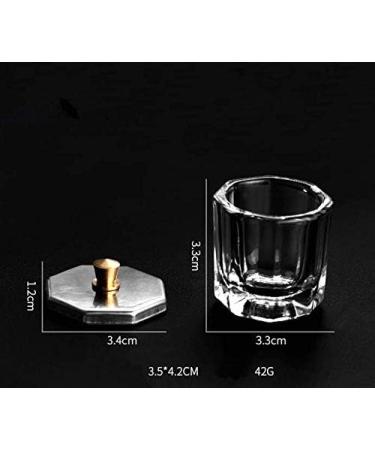 ericotry 2 Pieces Glass Nail Dappen Dish with Stainless Steel Lid Clear Nail Art Acrylic Liquid Powder Dappen Dish Bowl Glass Crystal Cup Nail Art Tools - Buy Online on GoSupps.com