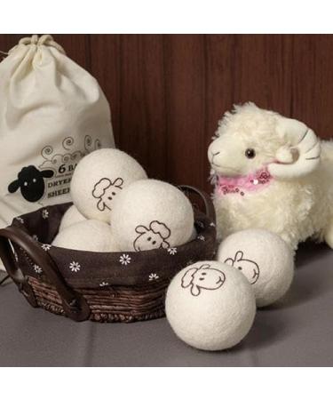 Wool Dryer Balls 6PCS Anti Static Tumble Dryer Balls Reusable Natural Fabric Softener for Laundry Wool Balls for Tumble Dryer Wool Dryer Balls to Reduce Drying Time Wrinkles and Static - Buy Online on GoSupps.com