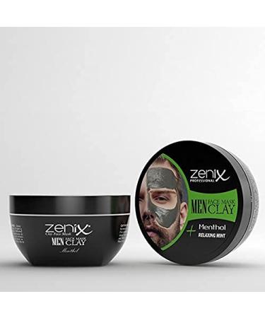 Zenix Men Face Mask Clay Menthol 350gr - Refreshing Facial Care for Men Reduces Pimples & Blackheads - Buy Online on GoSupps.com