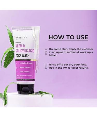 Dr. Sh_et_h's Neem & Salicylic Acid Face Wash | Anti-Acne Cleanser for Men & Women | 1% Salicylic Acid | Oil Control | 100 mL - International Shipping Available - Buy Online on GoSupps.com