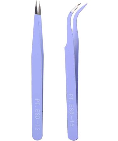 Wear-Resistant Stainless Steel Tweezers Kit for Nail Art - Professional Manicure Tools (Purple) - Buy Online on GoSupps.com