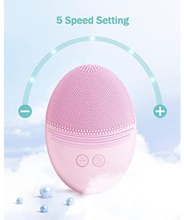 Ezbasics Ultra-Hygienic Facial Cleaning Brush | Soft Silicone Waterproof Sound-Vibrating Deep Cleanser & Massager - Inductive Charging Light Pink - Buy Online on GoSupps.com