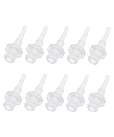 COOLHIYA 10pcs Disposable Ear Washer Replacement Tips Conical Bottle Ear Cleaning Tools for Stable Fit Safe PP Material