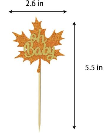 36pcs Oh Baby Cupcake Toppers Maple leaf Theme Party Decoration Birthday Party Gender Reveal Party Dessert Insert MGPFERD - Buy Online on GoSupps.com