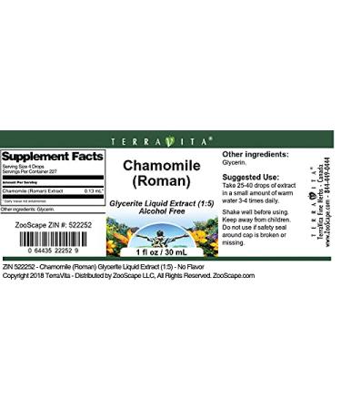 Chamomile (Roman) Glycerite Liquid Extract (1:5) - No Flavor (1 oz ZIN: 522252) - 3 Pack - Buy Online on GoSupps.com