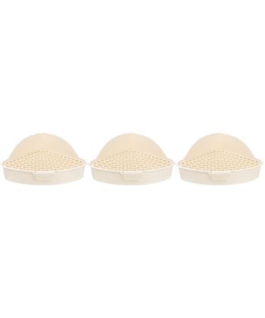 Yardwe 3pcs Box Rabbit Toilet Litter Guinea Pig Cage Tray Chinchilla Bedding Bigger Pet Bunny Pet White Pp 25X20X10CMx3pcs Whitex3pcs