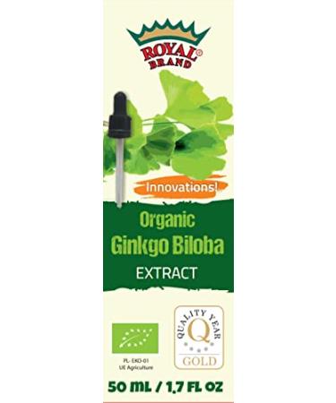 Royal Brand Ginkgo Biloba Organic Extract / 50 ml /1.7 fl oz./ Supports Cognitive Functions/Supports The Brain/Drops