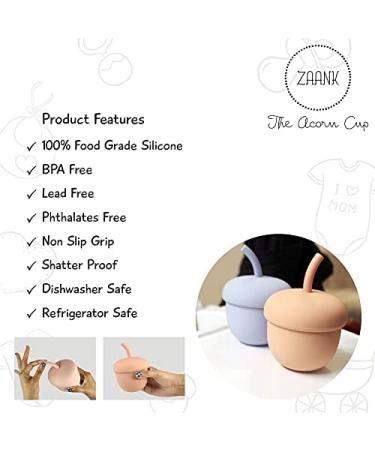 Zaank Silicone Sippy Cup with Straw | Toddler Transition Training Cup | BPA Free & Shatterproof | Dishwasher Safe | 6oz (Rusty-Beige 2) - Buy Online on GoSupps.com