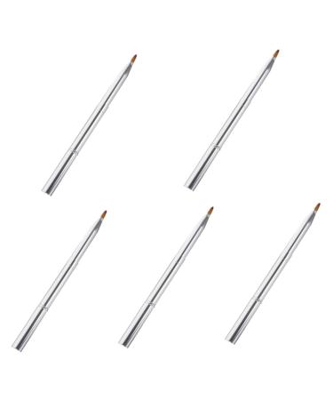 FRCOLOR Portable Lipstick Applicator 5pcs Double Ended Lipstick Brush Lip Aluminum Alloy Miss Beauty Products Lip Line Lip Mask Brush