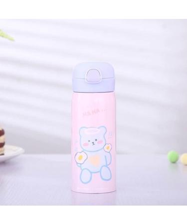 Cute Children Double Wall Thermo Cup Insulated Kids Water Bottle - Stainless Steel 16oz (Pink) - Buy Online on GoSupps.com