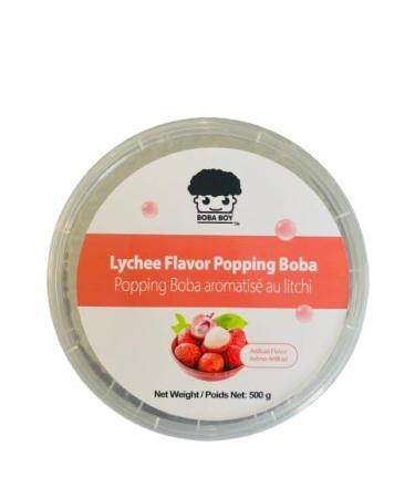 BOBA BOY Bursting Popping Boba | Mango Strawberry Lychee Watermelon Green Apple Passion Fruit | For Bubble Tea and Dessert Toppings | 500g x 2 TUBS (Lychee)