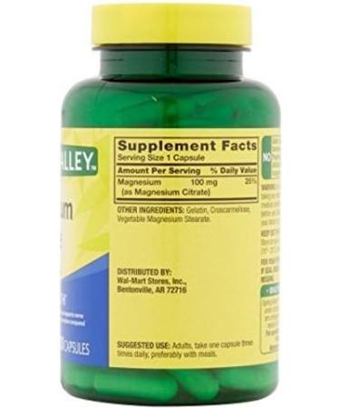 Spring Valley Magnesium Citrate 100mg - Fast-Acting 100 Capsules - Buy Online on GoSupps.com