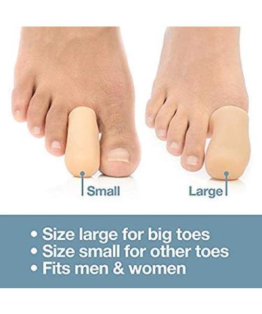 ZenToes Gel Toe Caps 6 Pack - Toe Protectors for Missing/Ingrown Toenails, Corns, Blisters, Hammer Toes - Large, Beige - Buy Online on GoSupps.com
