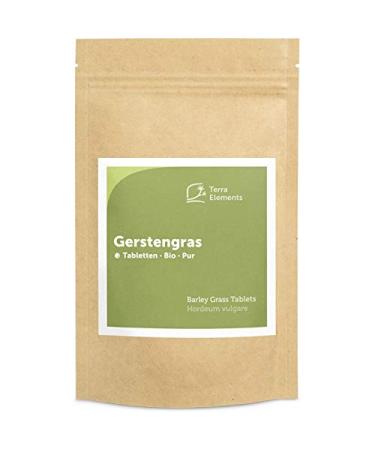 Terra Elements Organic Barley Grass Tablets (500 mg 240 pcs) I Rich in natural iron I 100% pure I Vegan I Raw food