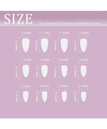 Sethexy Abstract Almond Shape False Nails - 24 PCS Purple Swirl Press-On Acrylic Nails for Women & Girls - Buy Online on GoSupps.com