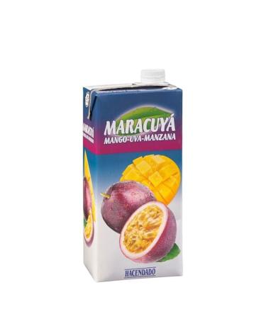 Hacendado Nectar de Fruits de la Passion Mangue Raisin et Pomme Pack de 6 Briques 1L Chacune Sans Sucres Ajout s Conservation Ambiante