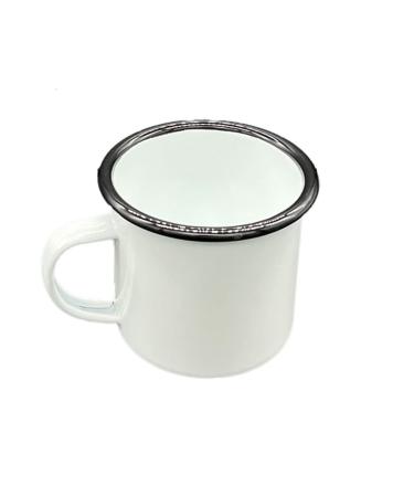 WKZXNIU Enamel Camping Coffee Mug with Handle, 12oz Coffee Camp Small Enamel Tea Cups for Indoor and Outdoor Activities, 350ml (White)
