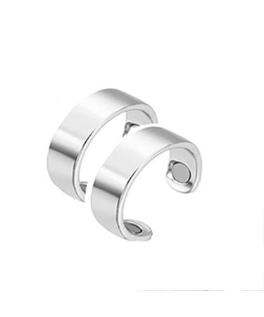 2 pieces of blood sugar controller magnetic therapy copper energy-adjustable ring blood sugar lightness Magnett therapy rings for blood flow (silver-1)