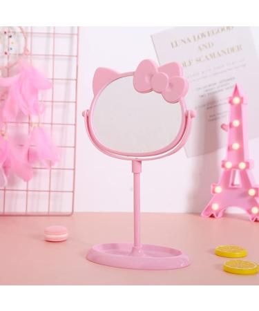 Vnsport Desk Mirror  Kitty Cat Shape-Kawaii &Vanity Makeup Mirror for You in Bathroom or Bedroom- Pink  Birthday Gift for Hello Kitty Fans